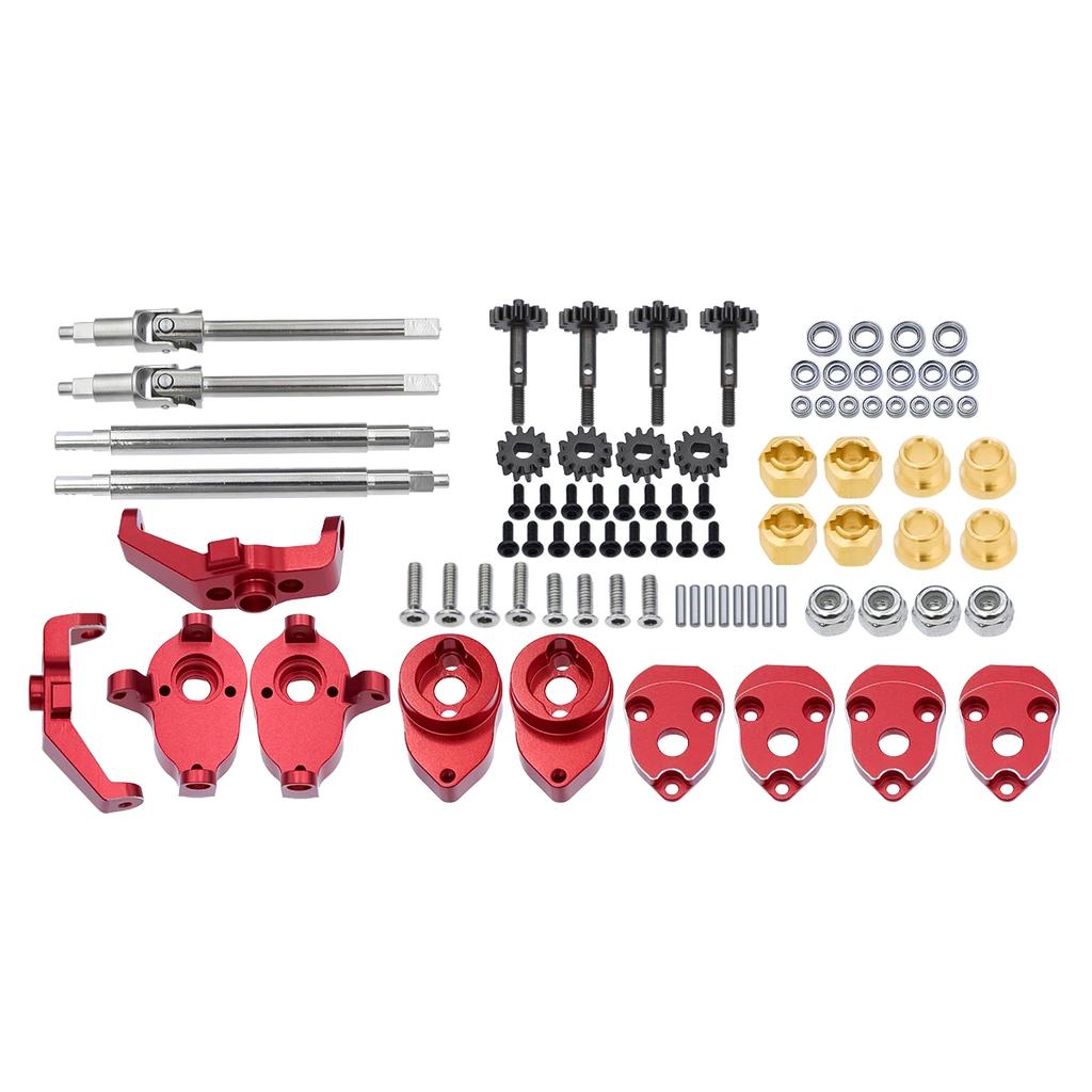 Aluminum Straight Axles Change To Portal Front Rear Axles For 1/18 RC Crawler TRX4M Ground Clearance+8.1MM DIY Kit