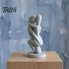 Easy Care Sculpture 3D Printed Hugging Couple Sculpture, Abstract Embrace Figurine with Smooth Curves, Minimalist Statue Embracing Design Stable Base,