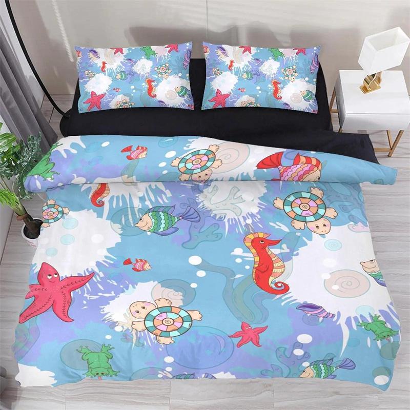 

Пододеяльник с изображением морского конька, постельное белье с принтом морского конька, морской средиземноморский стиль, бирюзовый океан, животные, тема океана, парк, для детей и женщин, подарки 135x200cm 2pcs