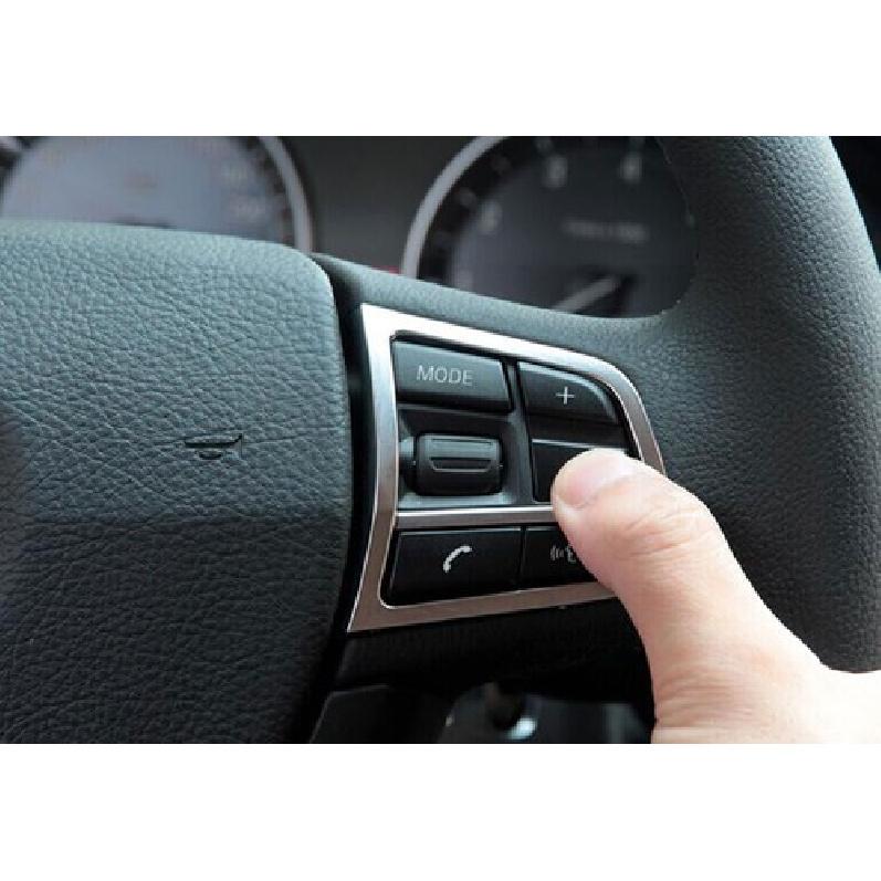 Matte Silver Fit For BMW 5 Series Cover Trim Steering Wheel Button Frame 11-2017