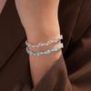 Elegantes geometrisches Armband mit Zirkonperlen - Minimalistischer Luxusschmuck