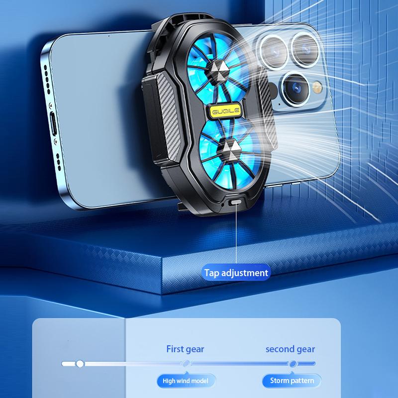 1Pc Game Cooling Backclip Fs01 Dual Fan Rechargeable Mobile Phone Cooler Long Lasting And Stronger Air Cooling
