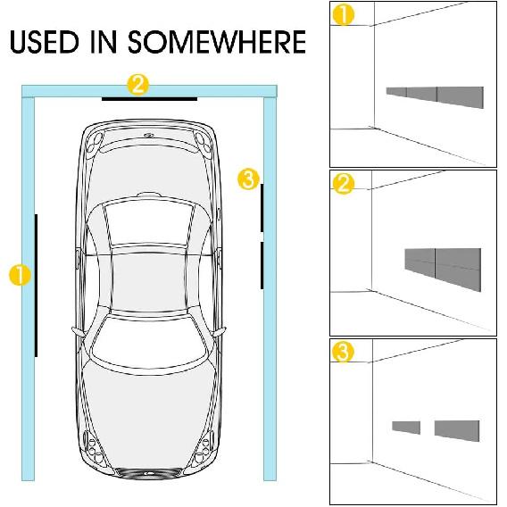 Garage Wall Protector 2 Pack Car Door Corner Edge Waterproof Bumper Guard Protector High Density Self Adhesive Foam Pad For Parking Vehicle 11.8" X