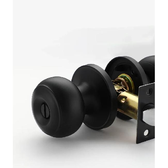 Stainless Steel Spherical Handle Lock Entrance Passage Keyless Door Lock Black Bathroom Door Lock Indoor Hardware Lockset