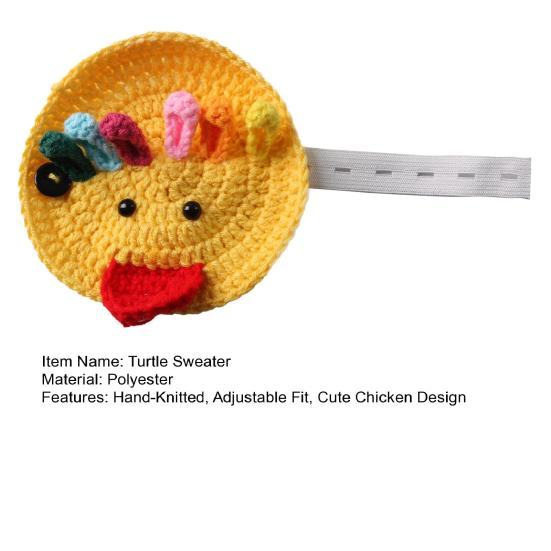 Gestrickter Schildkrötenpullover Schildkrötenpanzer Küken Kostüm Handgemacht Niedliches Hühnchen Warmes Outfit mit Verstellbarem Riemen für Schildkröte Schildkröte Foto Requisite Party