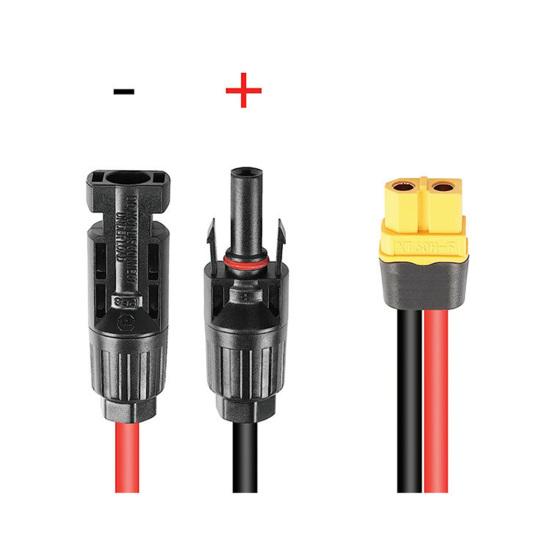 XT60 to Solar Panel Extension Cable Waterproof Dustproof IP68 Connector Adapter 600V Flame Retardant PPO Material Oxygen-free Copper Solar Wire