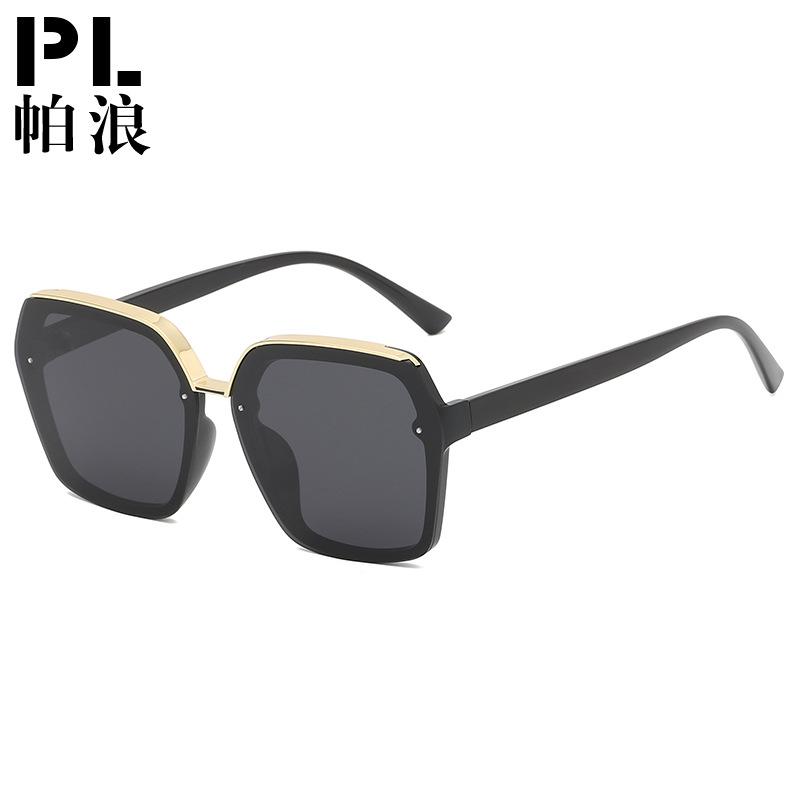 Palang's new large-frame square-shaped thin big-face polarized sunglasses women's glasses trendy face small-street shooting sunglasses