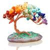 1 Stück Natürlicher bunter Kristall Bruchstein Fengtail Baum Kristall Achat Stück Basis Kupferdraht Wicklung Glücksbaum Ornament