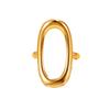 Adjustable Geometric Oval Stainless Steel Ring In Minimalist Style