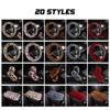 Luxury Leopard Winter Car Steering Wheel Cover Fur Imitation Rabbit Hair Soft Plush Gear Handbrake Case Car Interior