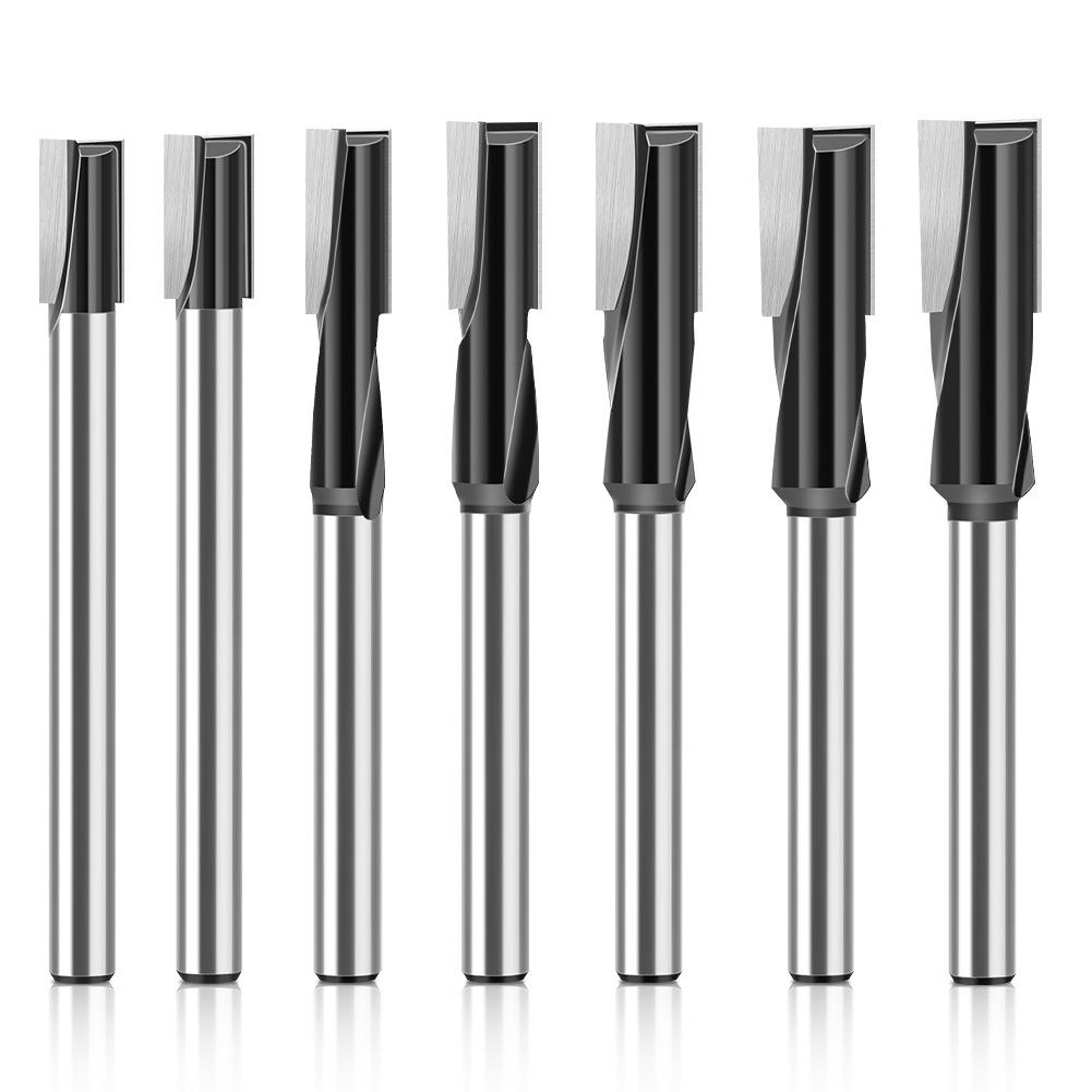 Door Keyhole Lengthened Slotting Milling Cutter Bottom Cutter Spiral Mortise Cutter Door Panel Daluo Electromechanical Woodworking Milling Cutter