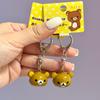 Mini Sanx Rilakkuma Keychain Kawaii Korilakkuma Jingle Bell Backpack Pendant Mount Fuji Cartoon Bear Decoration Bag Charm Gifts