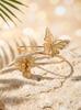 Upper Arm Bracelet Butterfly Flower Cuff Bangle Adjustable Open Armlet Gold Color Statement Jewelry For Women