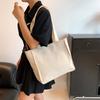 Large Capacity Casual Tote Bag For Women In Black Beige Green Brown Retro Style