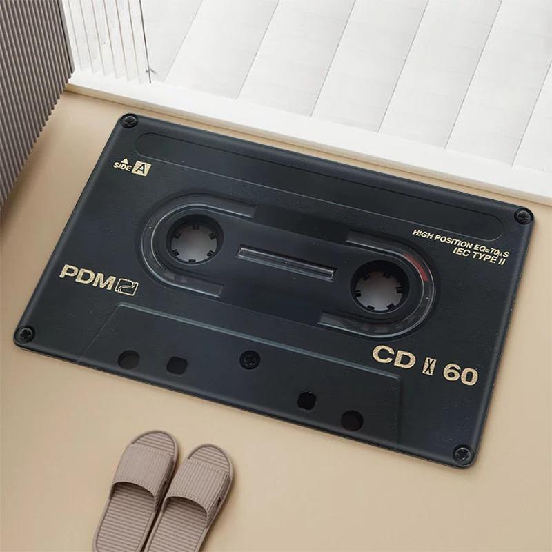 Vintage Cassette Music Tape Door Mat Home Bathroom Anti-slip Foot Rug Bedroom Living Room Entrance Decor Carpet Kitchen Doormats