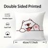 Cute Dog Waving Paw Pillow Case Sofa Decorative Home Double-sided Printing Short Plush Cushion Cover Throw Pillow Cover Gifts