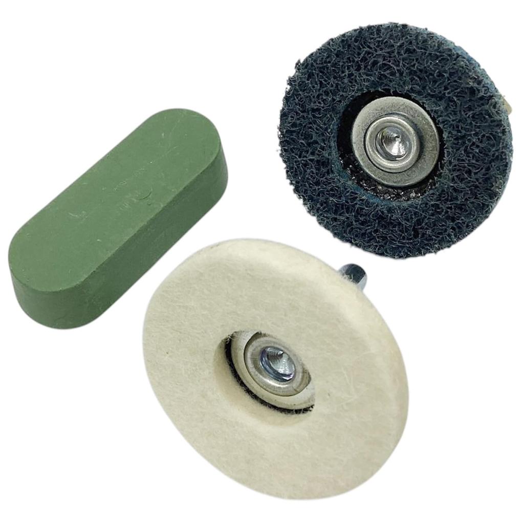 Yanase Betadisk Metal Scratch Remover Set, BD-04SET, Nylon #320/Felt/Blue Rod, 50mm Outer Diameter, 6.35mm Hex Shank, for Easy Flat Polishing