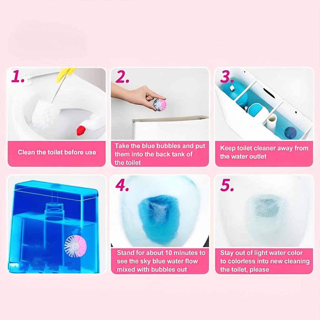 Two Tone Bubble Toilet Cleaner Rose Fragrance Toilet Cleaning Agent Long-Lasting Deodorizers and Retaining Fragrance