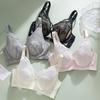 French Lace Crystal Cup Rabbit Ear Bra Soft Steel Ring Adjustment Sexy Push-up Ultra-thin Large Chest Small Underwear