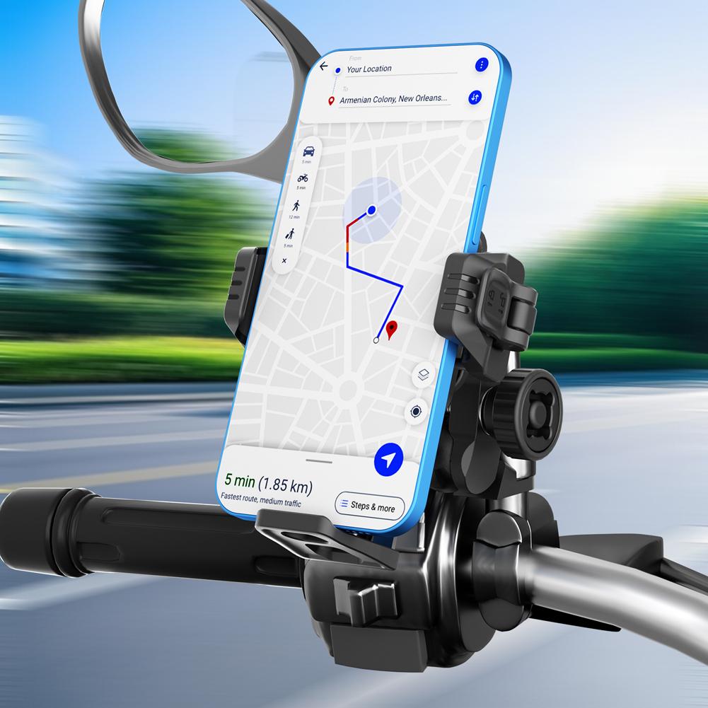 Motorcycle Phone Holder Adjustable Motorcycle Phone Mount Anti-Theft Navigation Bracket for Motorcycle