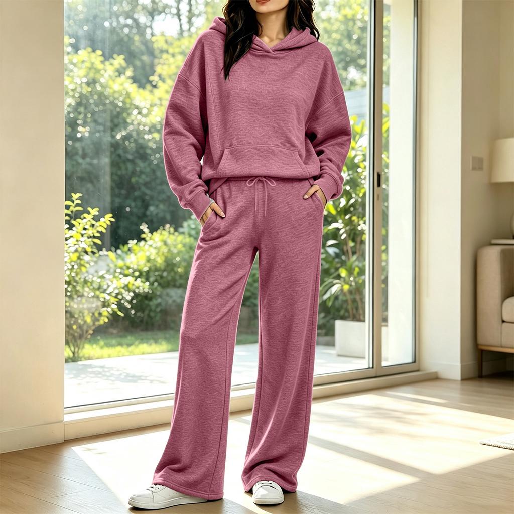 Women's Casual Hoodie and Jogger 2 Piece Set for Fall Winter