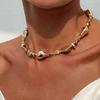 Ingemark Vintage Glossy Irregular CCB Beaded Choker Necklace for Women Adjustable Necklace Collar Chain Party Daily Jewelry New