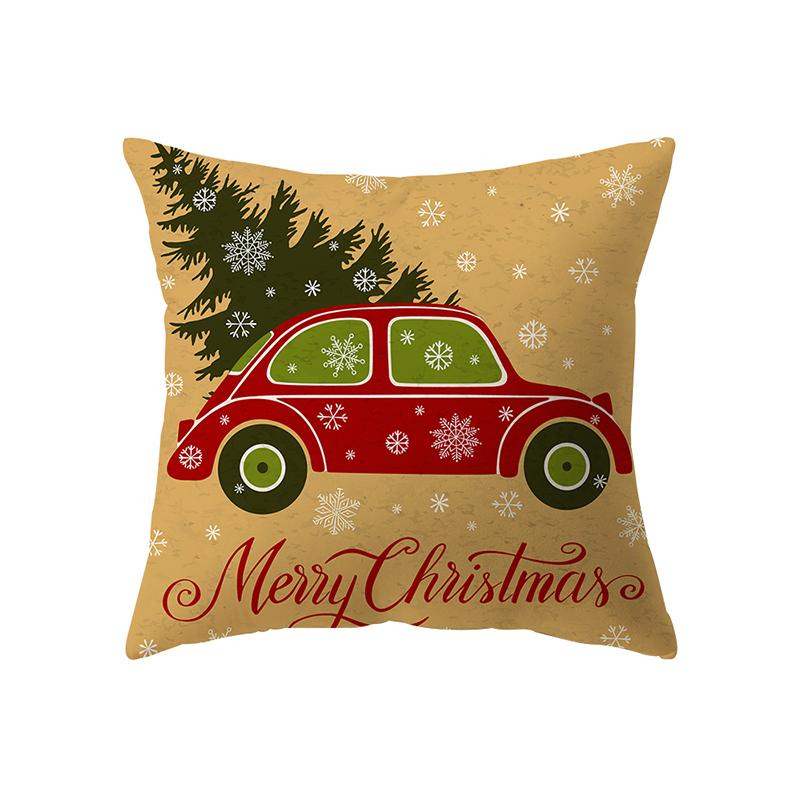 Merry Christmas Tree Decoration Printed Pattern Cushion Cover Home Living Room Sofa Decoration Polyester Pillow Pillow Cover