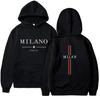 Autumn and Winter New Men's and Women's Hoodies Milan Print Pullover Casual Jogging High-quality Men's Daily Sports Suit Y2k Top