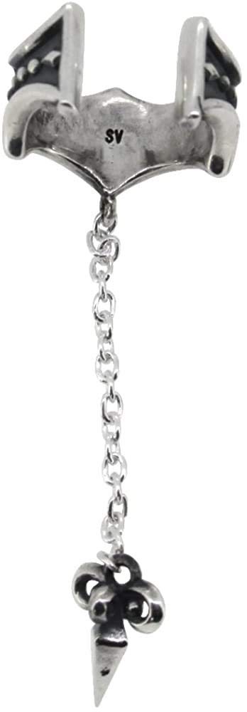 Shinjuku Gin No Kura Cross Pendulum Silver 925 Ear Cuff (Single Ear) Men's Hard Gothic Punk Rock Ear Clip