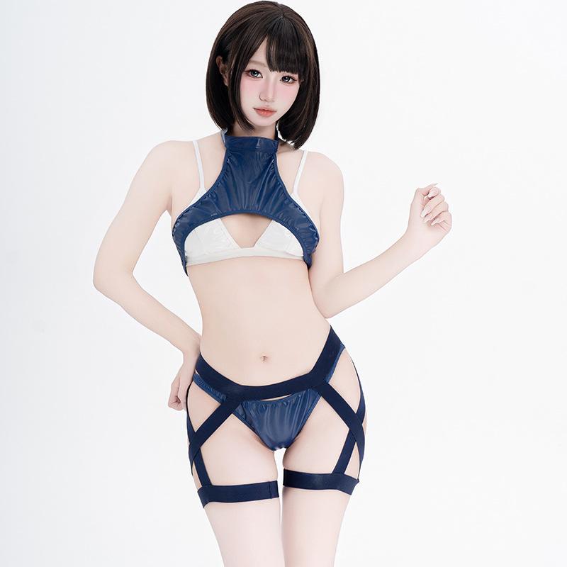 Sexy Women Swimwear Bikini Girls Leather Combat Suit Uniform Anime Game Cosplay Costume Swimsuit Underwear For Holiday Clothing