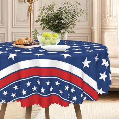 American Flags Patriotic Tablecloth Stars And Stripe Table Cover For 4th Of July Memorial Day Indoor Outdoor Use