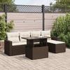 VidaXL Garden Lounge Set with Cushions 6 Pcs Brown Braided Resin 3326304