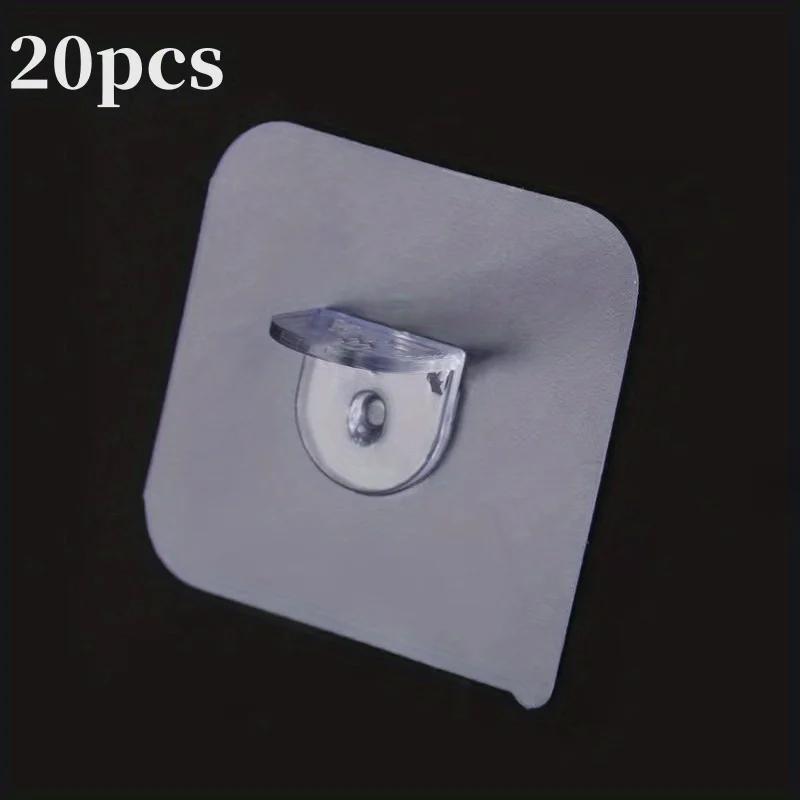 

20Pcs Adhesive Support Shelf Bracket Non-Perforated Wardrobe Strong Partition Layer Fixed Paste Hook Home Kitchen Accessories