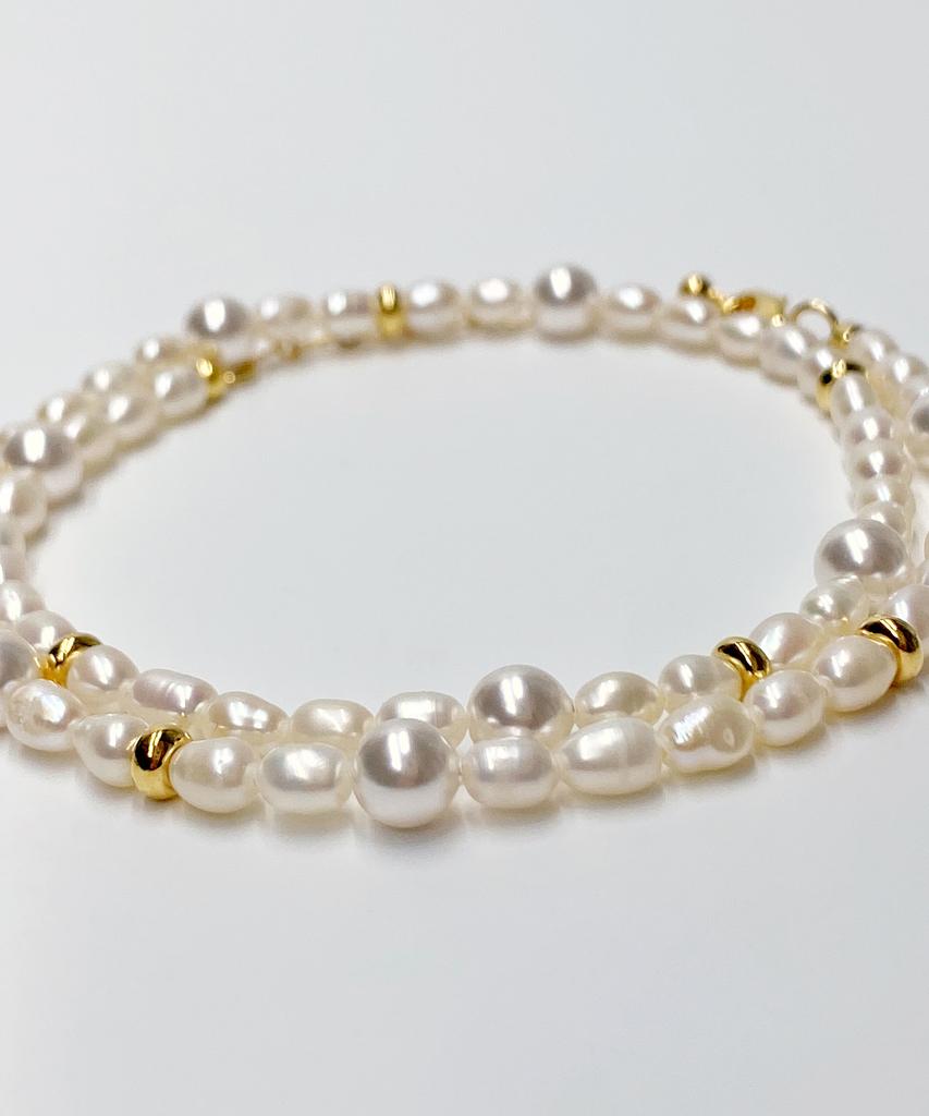 Kudos Freshwater Pearl + Crystal Pearl Necklace