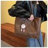 Large Capacity Faux Leather Tote Bag for Women Fashionable Commuter Shoulder Handbag