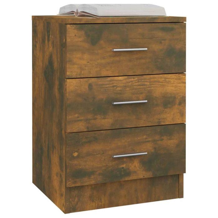 VidaXL Tables de chevet 2 pcs Chêne fumé 38x35x56 cm Bois d'ingénierie 815322