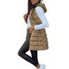 Women's Long Vest Plain Sleeveless Hood Winter Vest Outwear Jacket Lightweight Warm Coat Outerwear