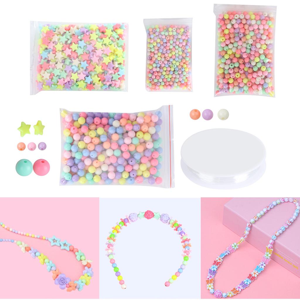 Round Beads Colorful FivePointed Star Handmade Bit DIY Crafts Supplies 6mm 8mm 10mm