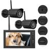 7 Inch LCD Wireless 4CH Security Monitor System Display+Camera 2pcs IR Cameras Memory Card