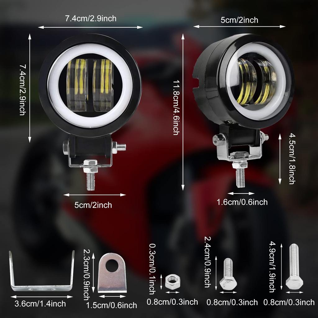 Ygmylandbb Motorcycle LED Fog Lamp, Squid Ring, 40W, Motorbike, Headlight, Daylight, Spotlight, LED Work