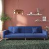 VidaXL 2-seater Sofa Bed with Two Pillows Blue Fabric 375904