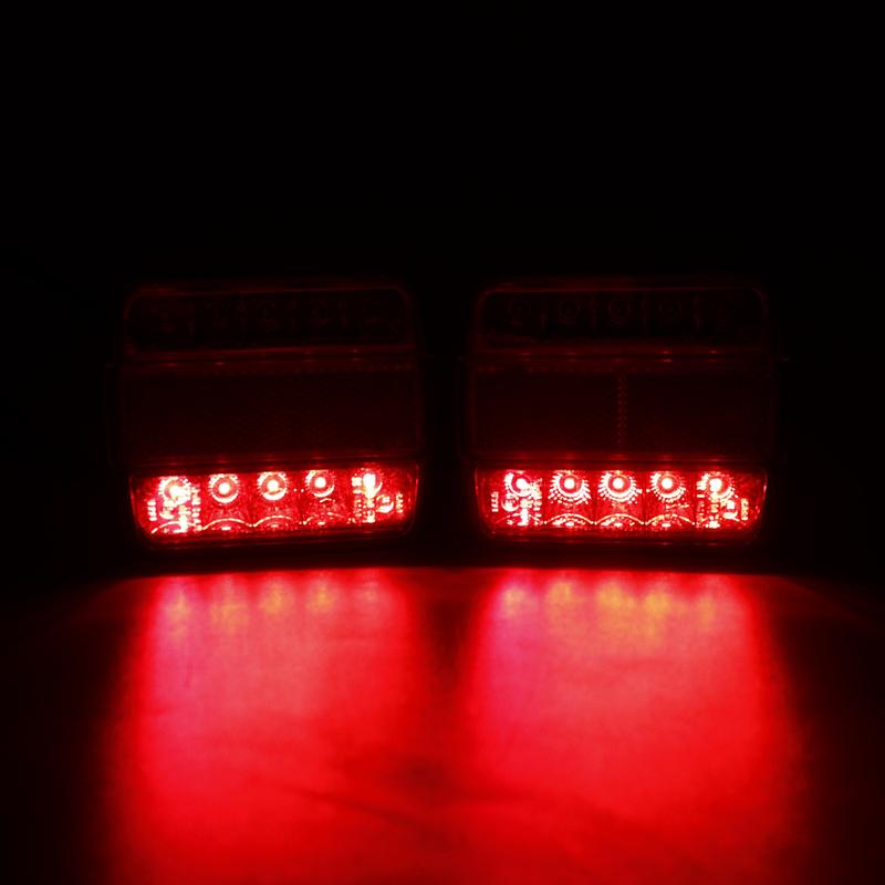 1 Set 12V EN 7-Pin Connector 10M Cable LED Trailer Tail Lights Brake Stop Light License Plate Lamp for Towing Trailers Trucks