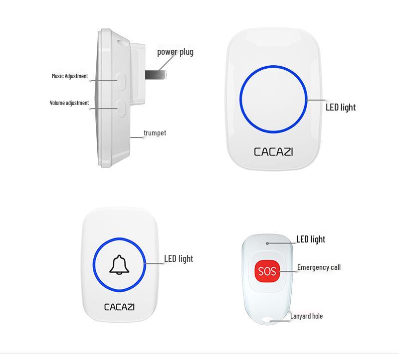 Wireless Long-Distance Emergency Call Button for Elderly Support.