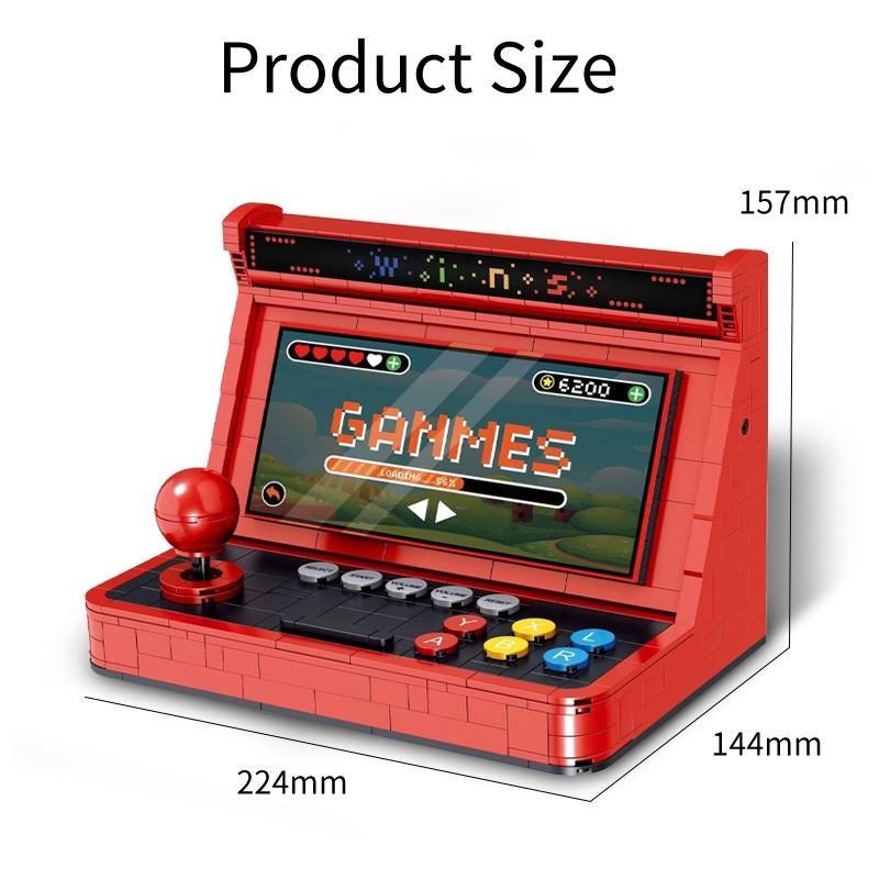 666pcs Simulation Retro Desktop Game Machine Model Micro Building Blocks Mini Bricks Assemble Children Toys for Kids