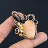 Orange Amazonite Gemstone Handmade Pure Copper Wire Wrap Jewelry Pendant For Women