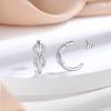 Double C Stud Earrings 925 + Silver Simple Niche Exquisite Personalized Sterling Silver Earrings Female Design Sense