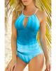 Azura Exchange Gradient Color Peekaboo Halter Tankini Swimsuit