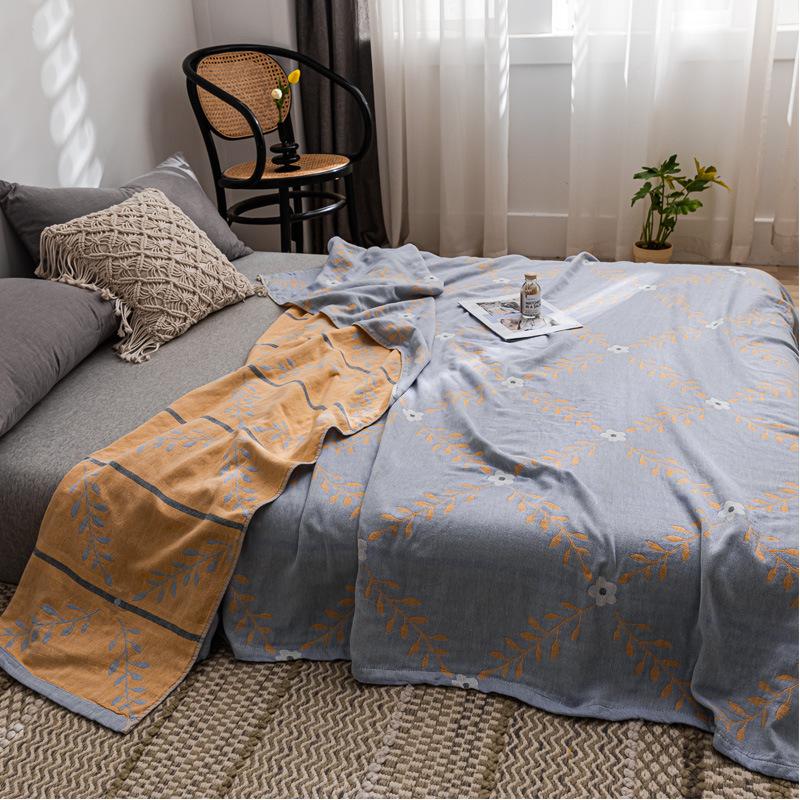 

Новое хлопковое четырехслойное марлевое одеяло покрыто ворсовым одеялом с кондиционером, летним прохладным одеялом и повседневным одеялом из хлопка. 200*230cm