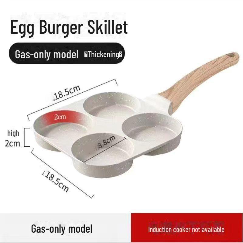 

Аппарат для приготовления яичных пельменей и бургеров, сковорода для блинов с антипригарным покрытием Four-hole, gas-only, rust-free non-stick pan