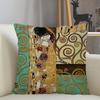 Gustav Klimt Art Pillowcase Home Sofa Office Cushion Polyester Fabric Pillow Cushion Cover Size 40X40cm One Sides